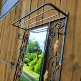 Art Deco 1930s wrought iron coat rack and hat stand