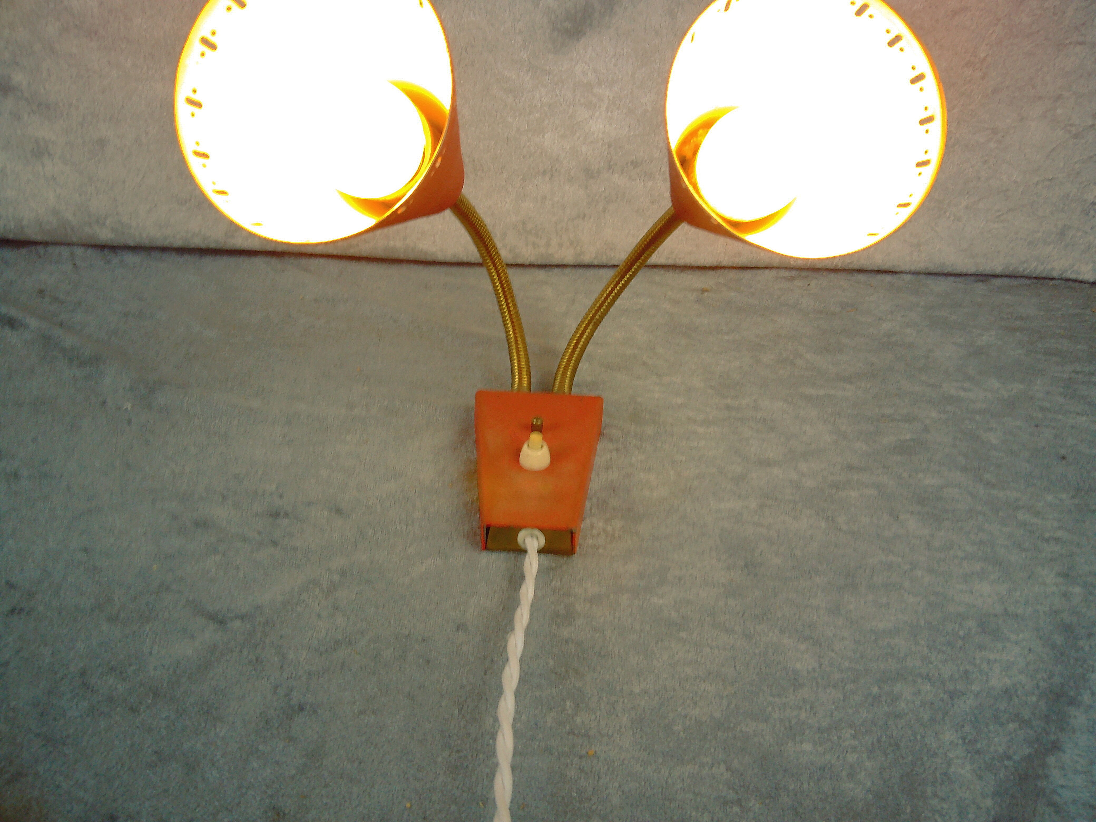 Midcentury double wallamp by Erik Wärnå for EWÅ, Värnamo, Sweden. 1950's.