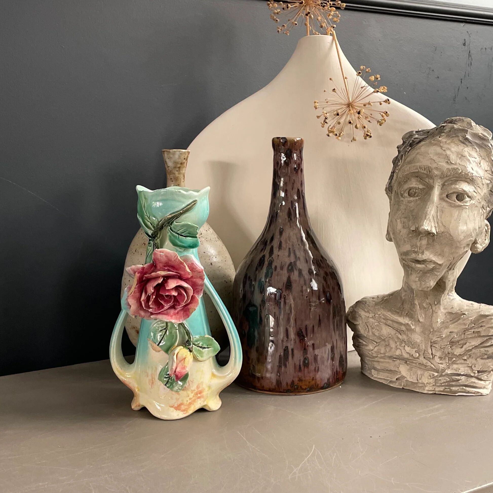Hyacinth vase in slipware - Ref 1157