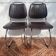 Chrome cantilever sled chairs with skai from the 1970s.