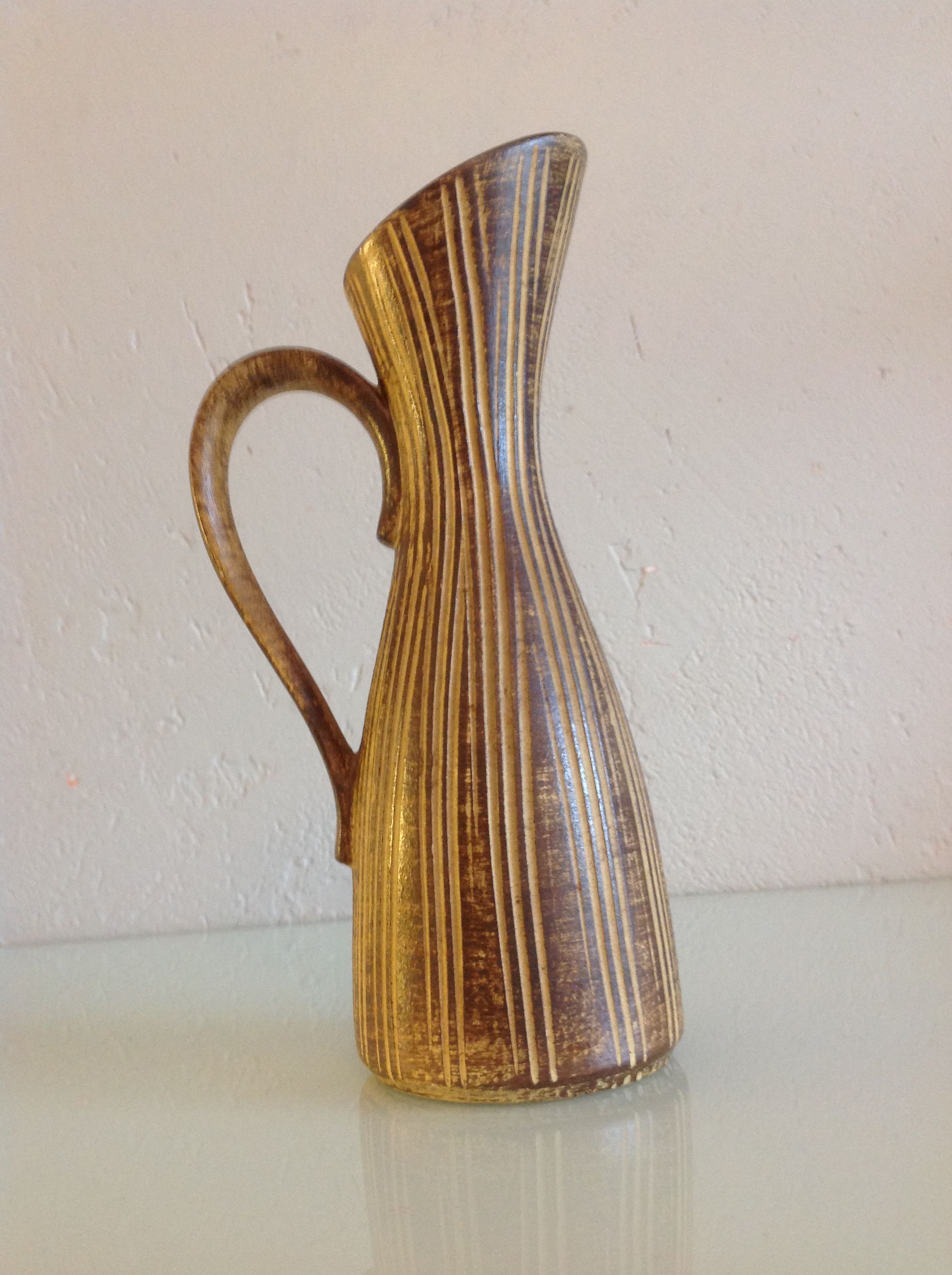 Soliflore vase in cermal Fat Lava beige by Dumler - Beiden / vintage 60-70