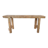 Restored solid wood workbench