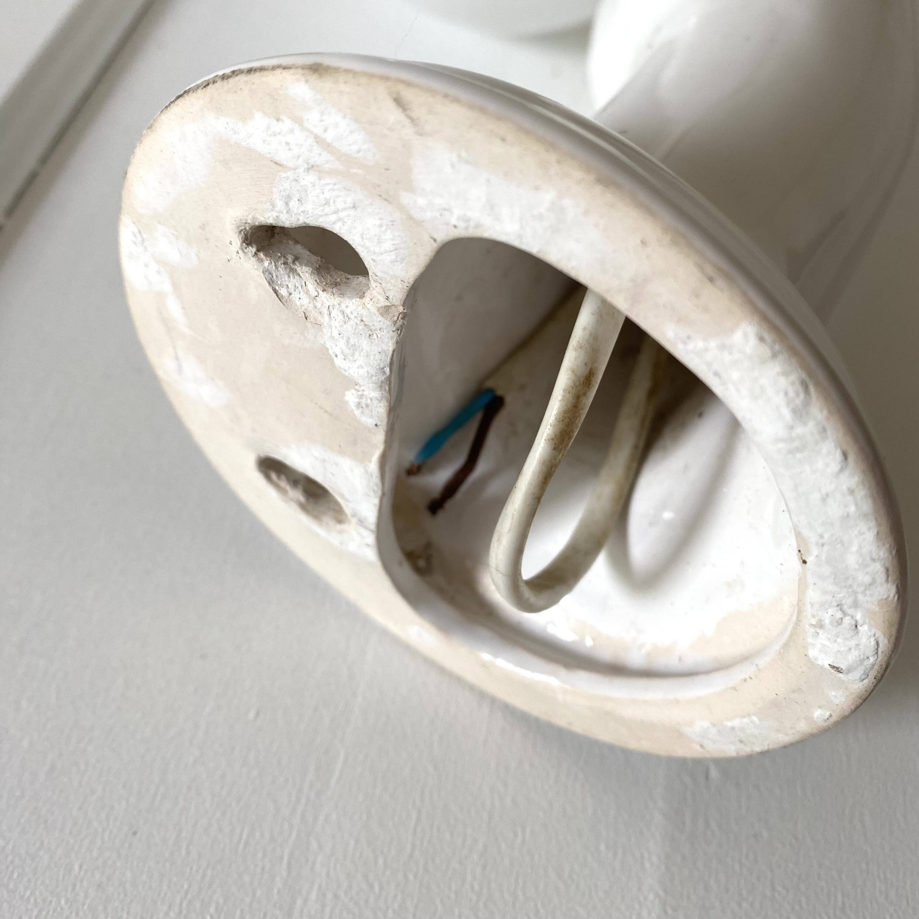Ceramic and opaline women's hand wall light, 1970s