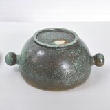 Lunetta Vallauris soup tureen and salad bowl in gilded ceramic, 1960