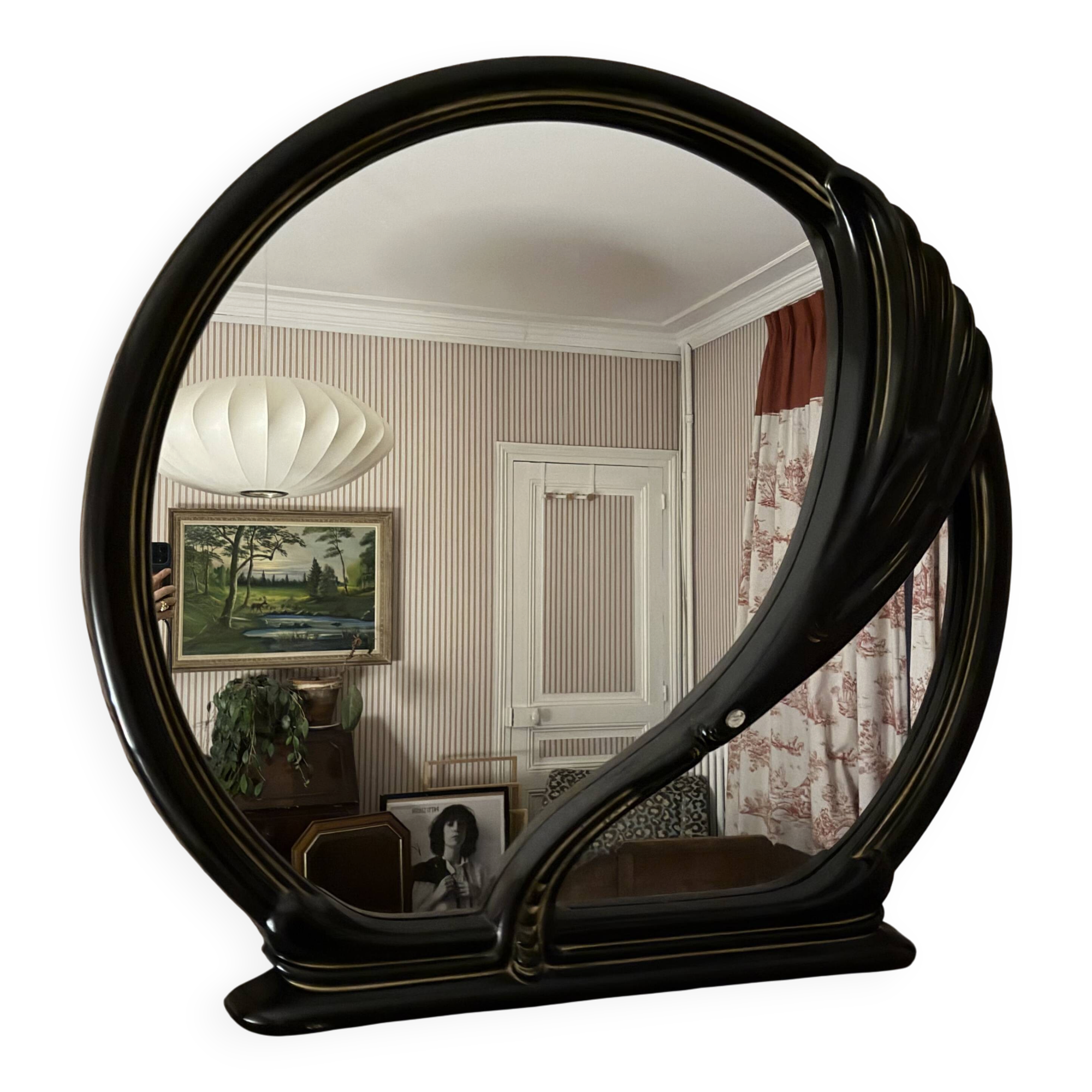 Postmodern "Black Swan" large mirror, 1970s-1980s.