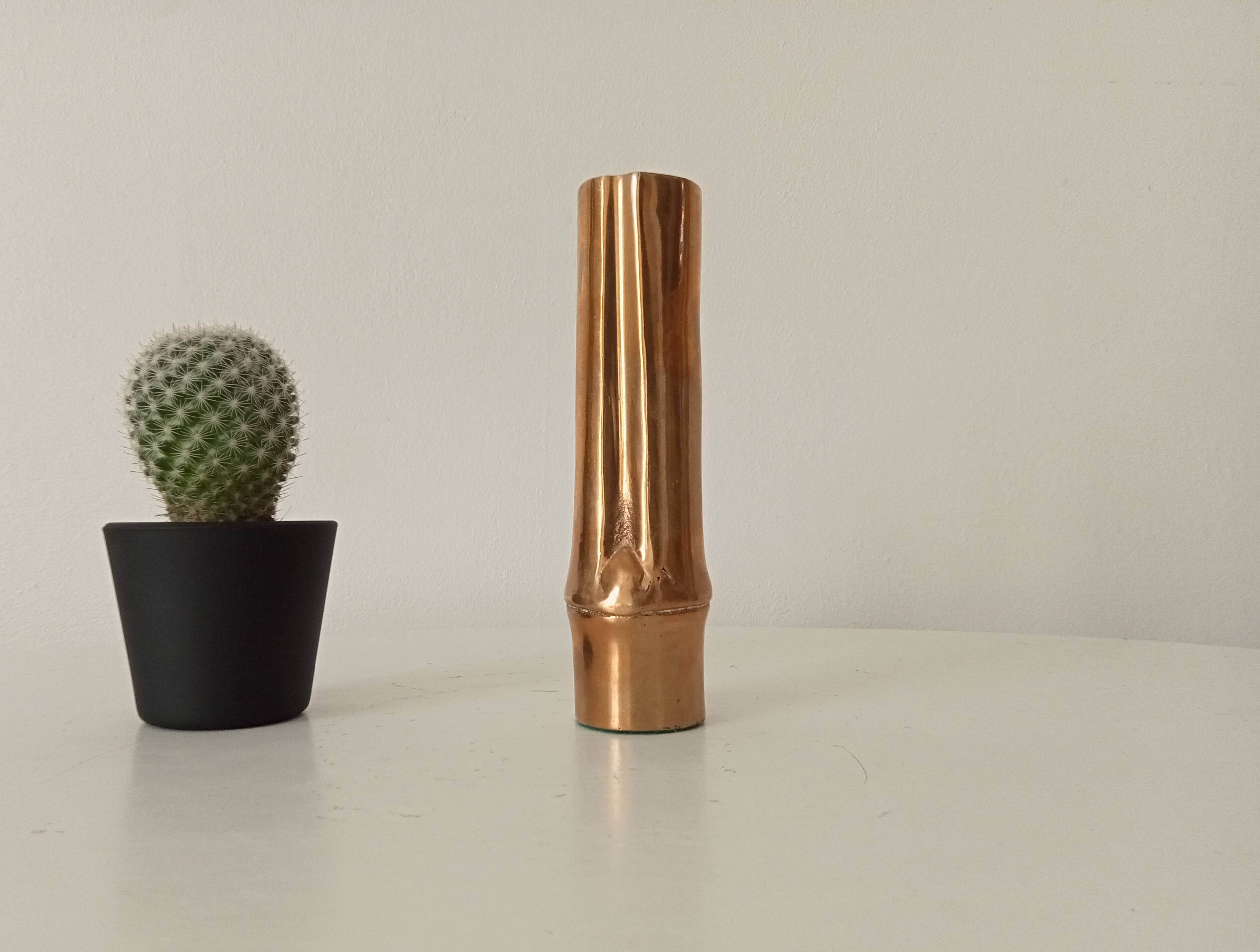 Vase Soliflore bambou ancien en bronze