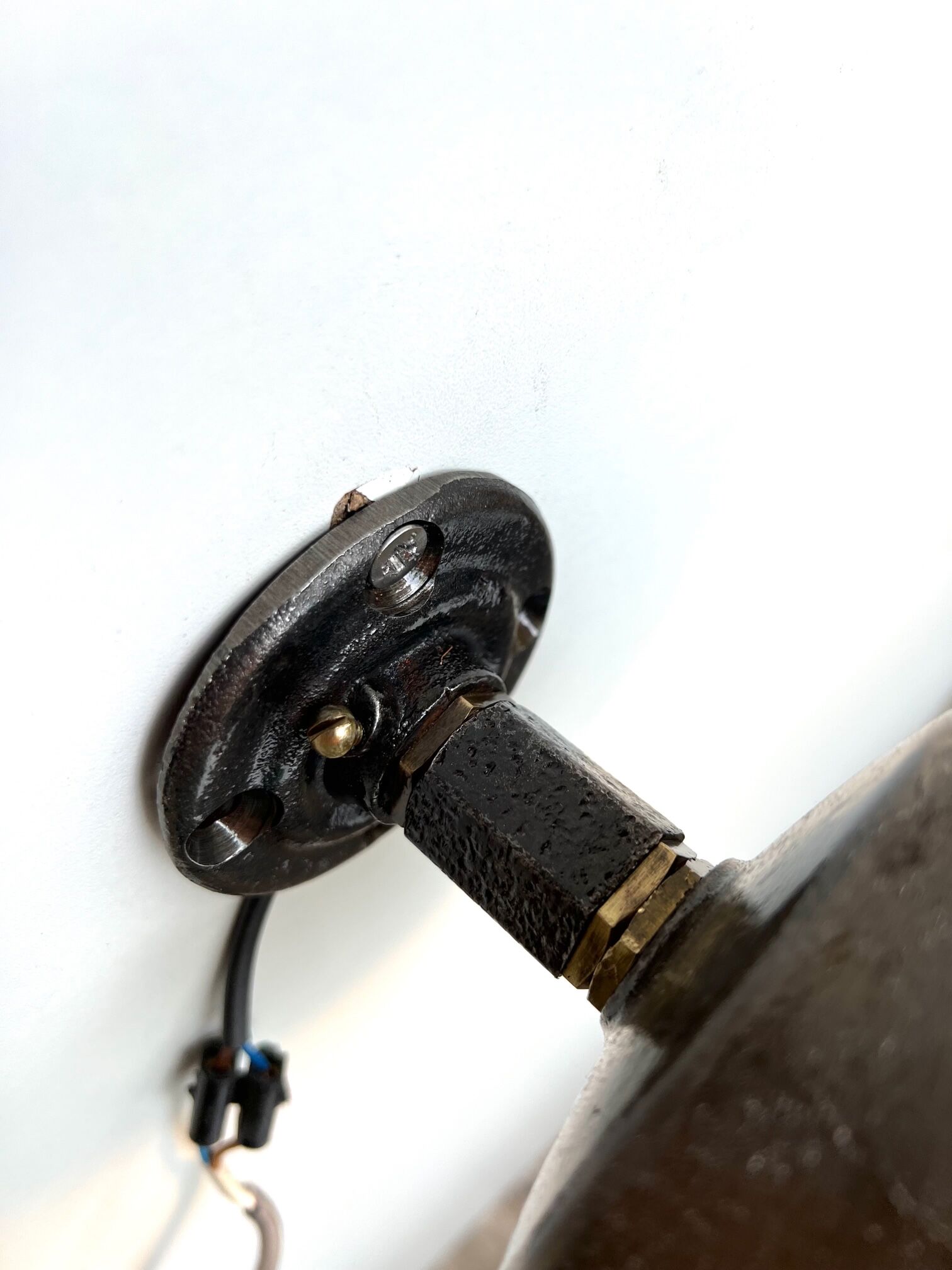wall lamp or ceiling lamp cast steel gooseneck style 1930