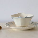 Saucière Sarreguemines, ceramic, Decoration Claude, art deco, 1930, vintage French