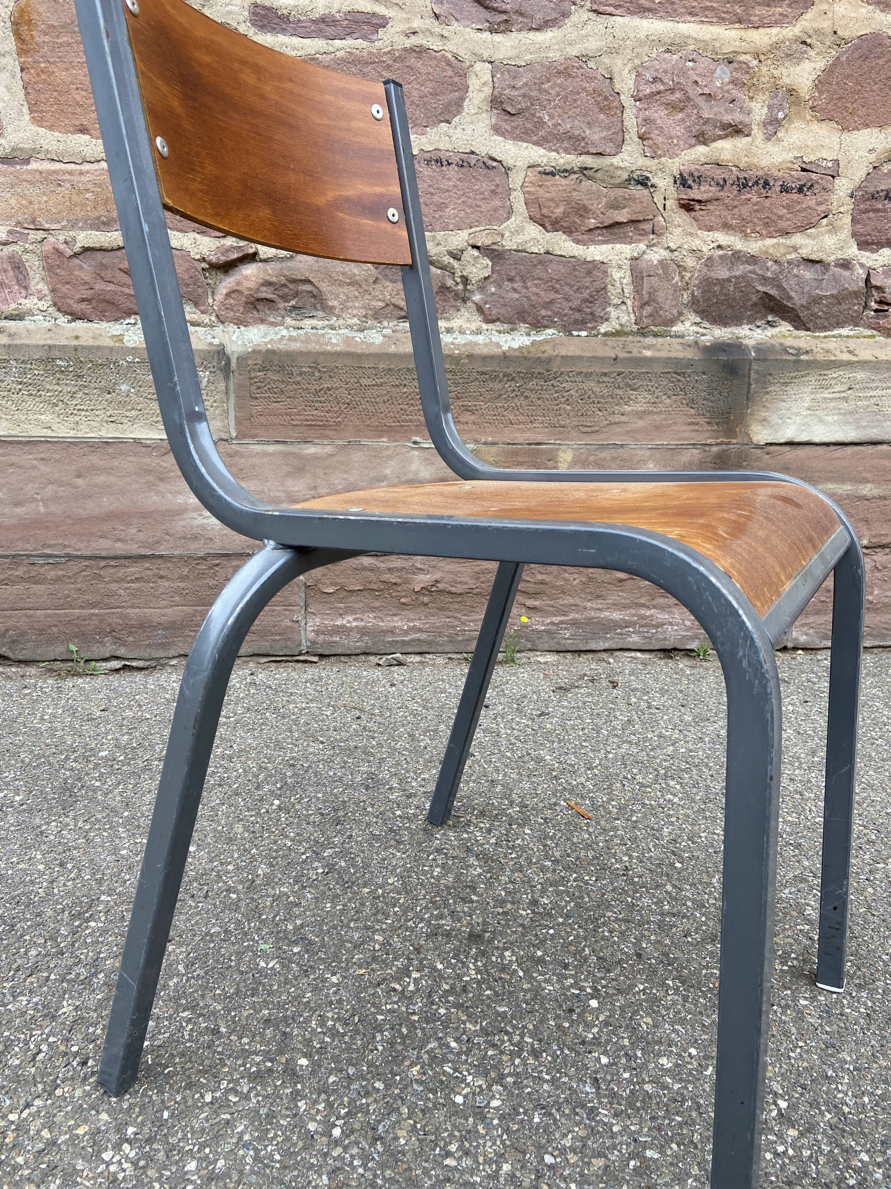 Pair of Mullca Delagrave School chairs 1960s