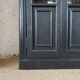 Aged patinated black display cabinet