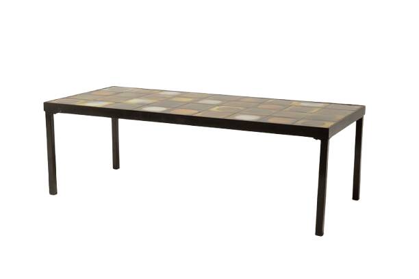 Roger Capron. Rectangular coffee table "Planet" in ceramic. 1970
