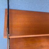 Nils Strinning 5-shelf teak wall-mounted bookcase, 115 cm x 80 cm