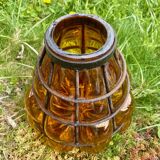 Large Murano pendant/wall/ceiling light in amber brown blown glass