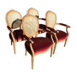 Suite de 4 fauteuils cabriolets Louis XVI