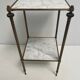 Vintage side table in white marble and brass year 60
