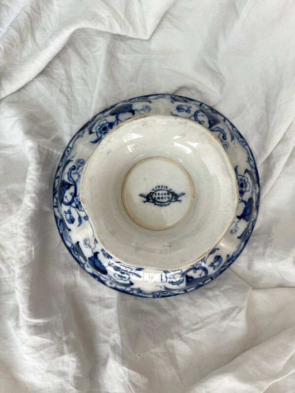 Coupe sur pied saladier Flora, Creil et Montereau fin 19eme