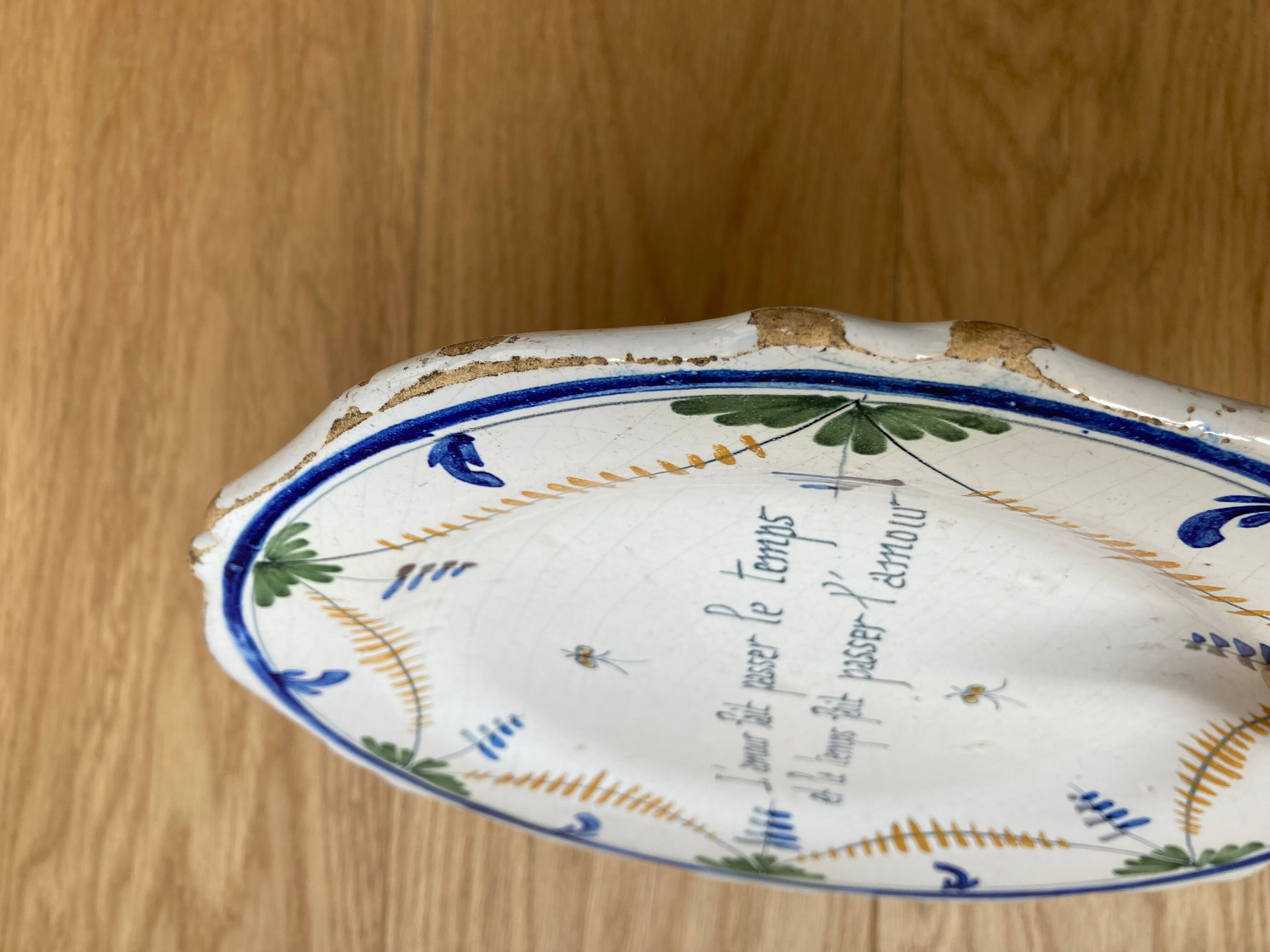 Antique earthenware plate