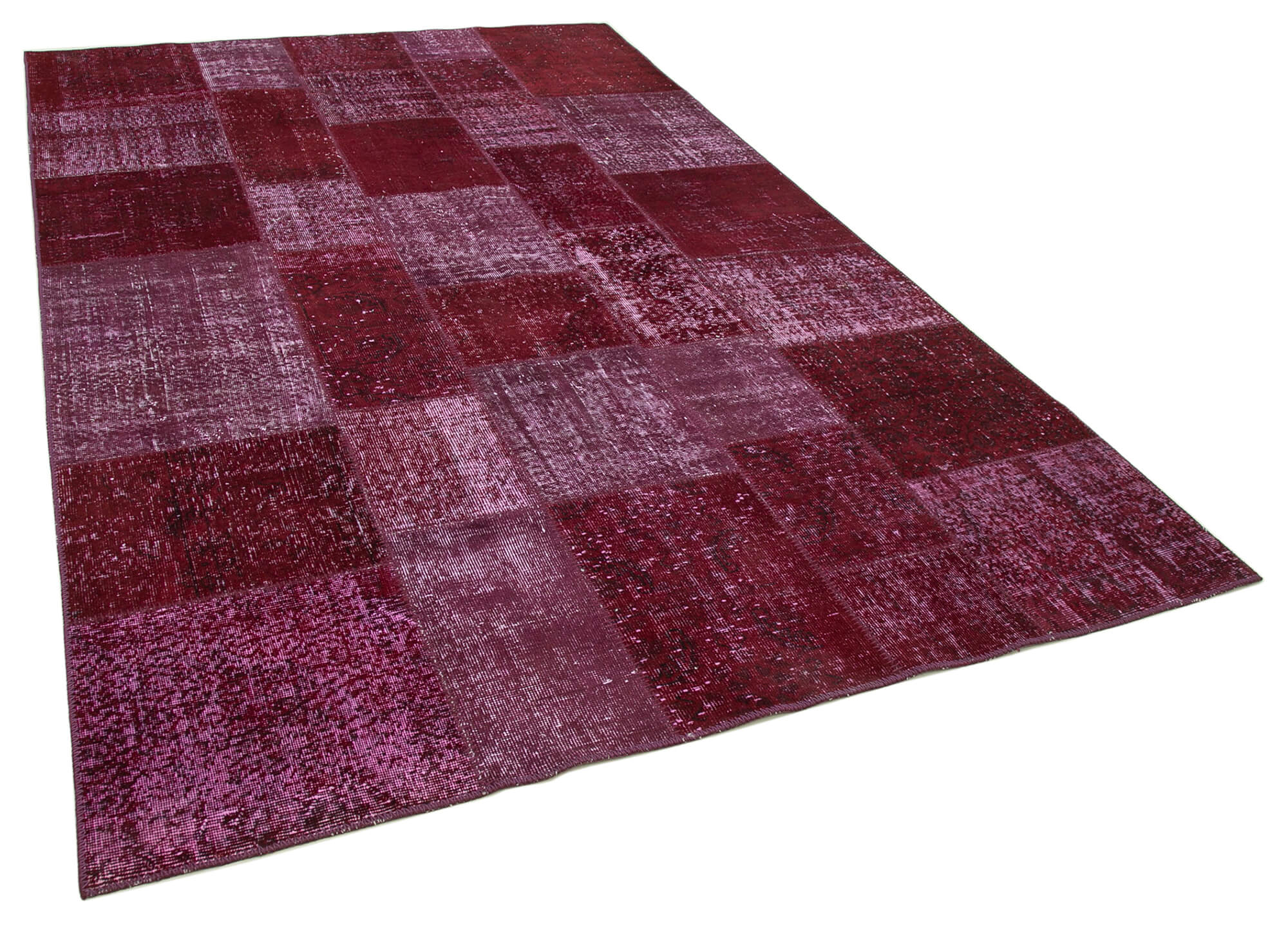 Handmade Oriental Contemporary 199 cm x 300 cm Red Patchwork Carpet