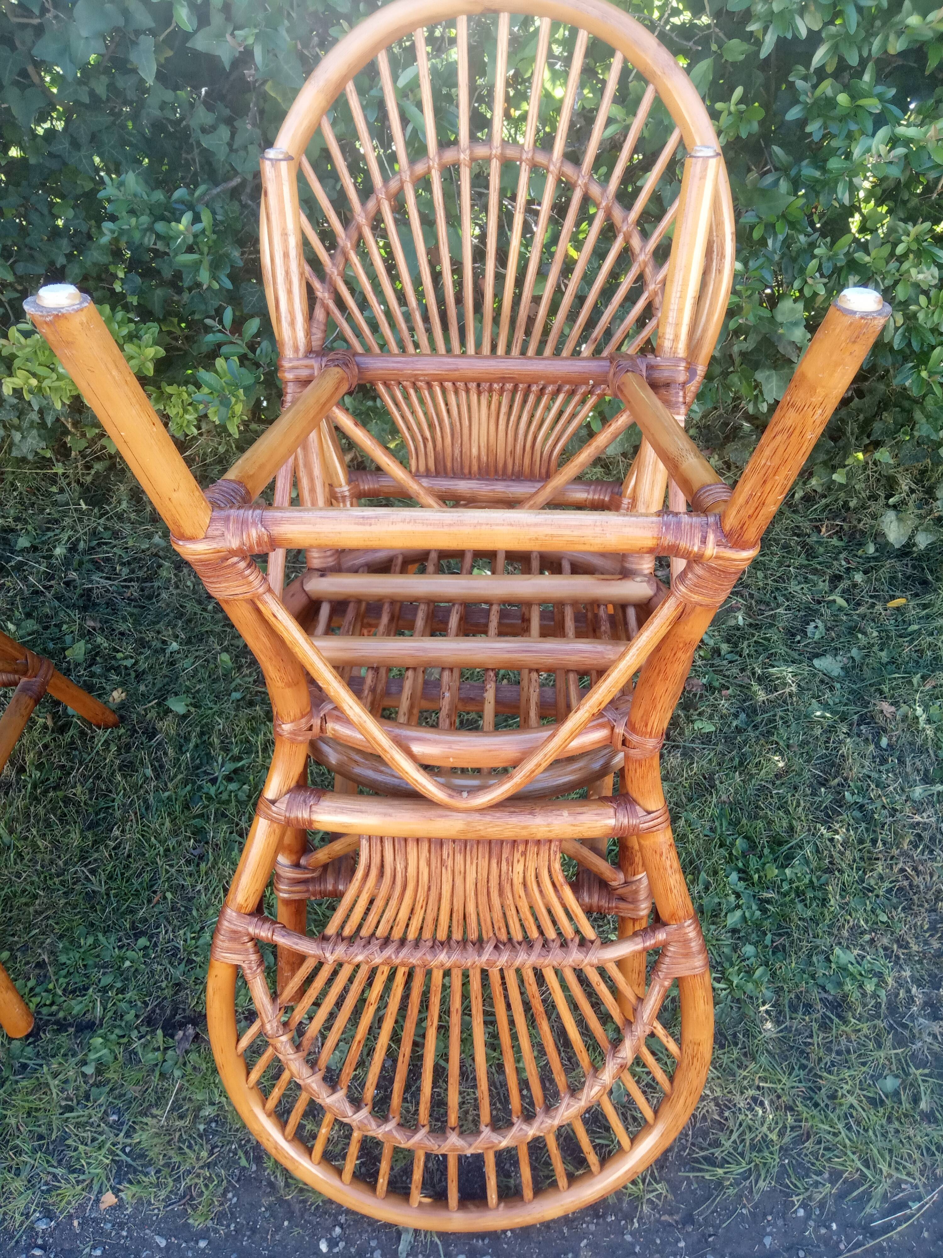 Chaises rotin vintage