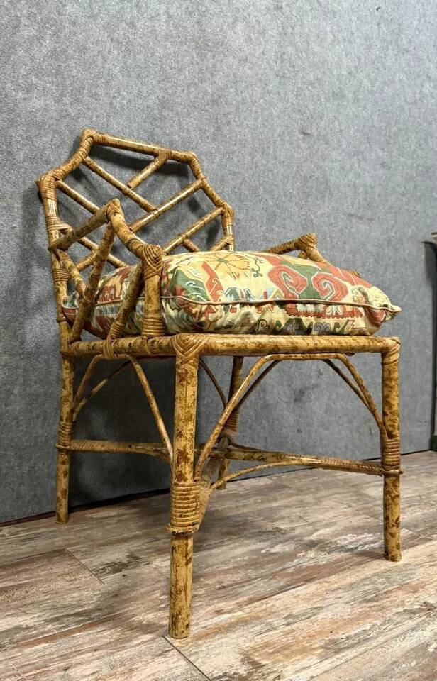 Asia 20th century: rattan and bamboo office chair circa 1950-1970