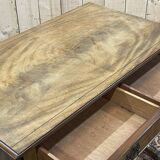 English flat desk with shelves, 1950s work in mahogany