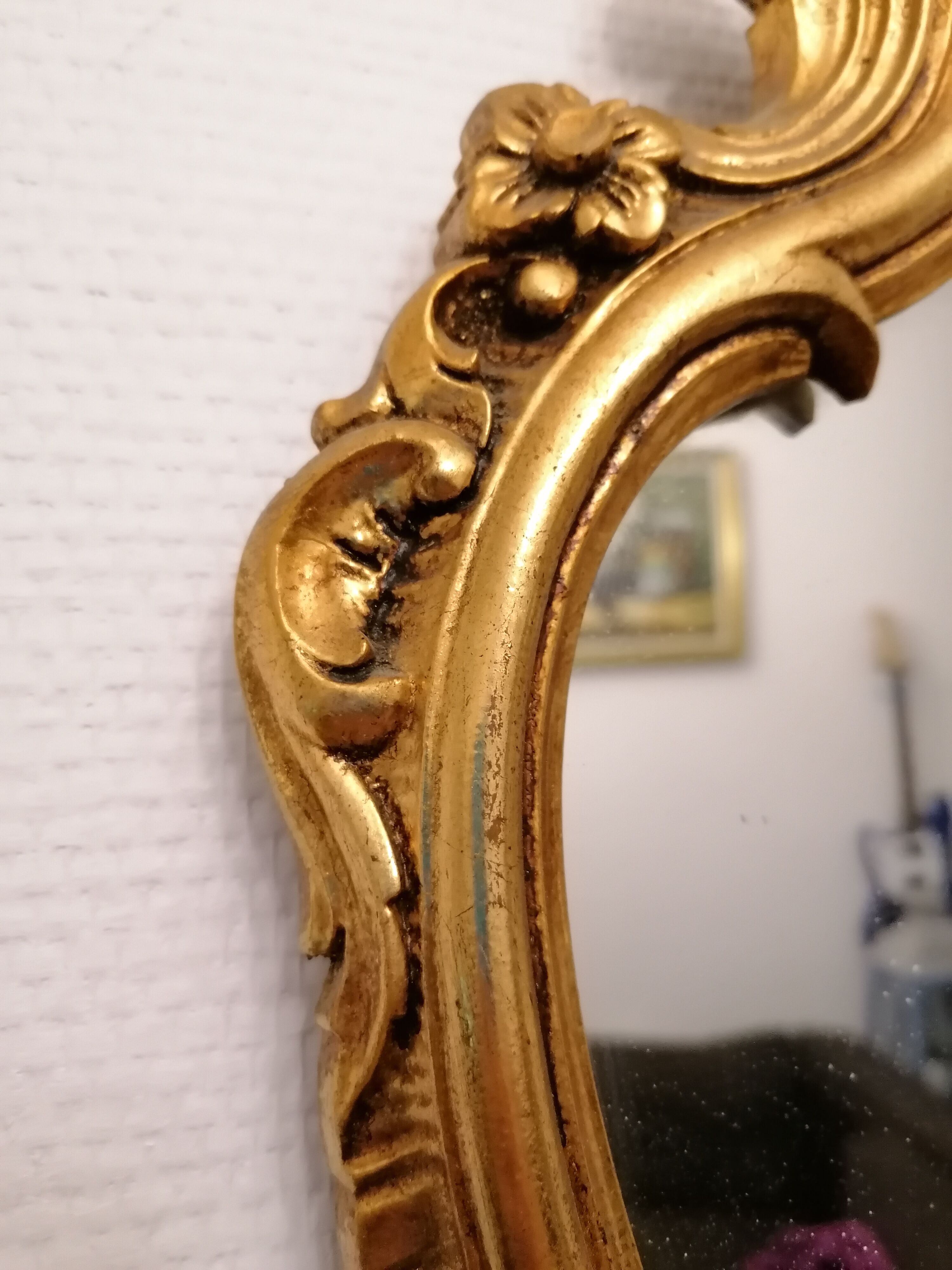 Golden mirror 45x70cm