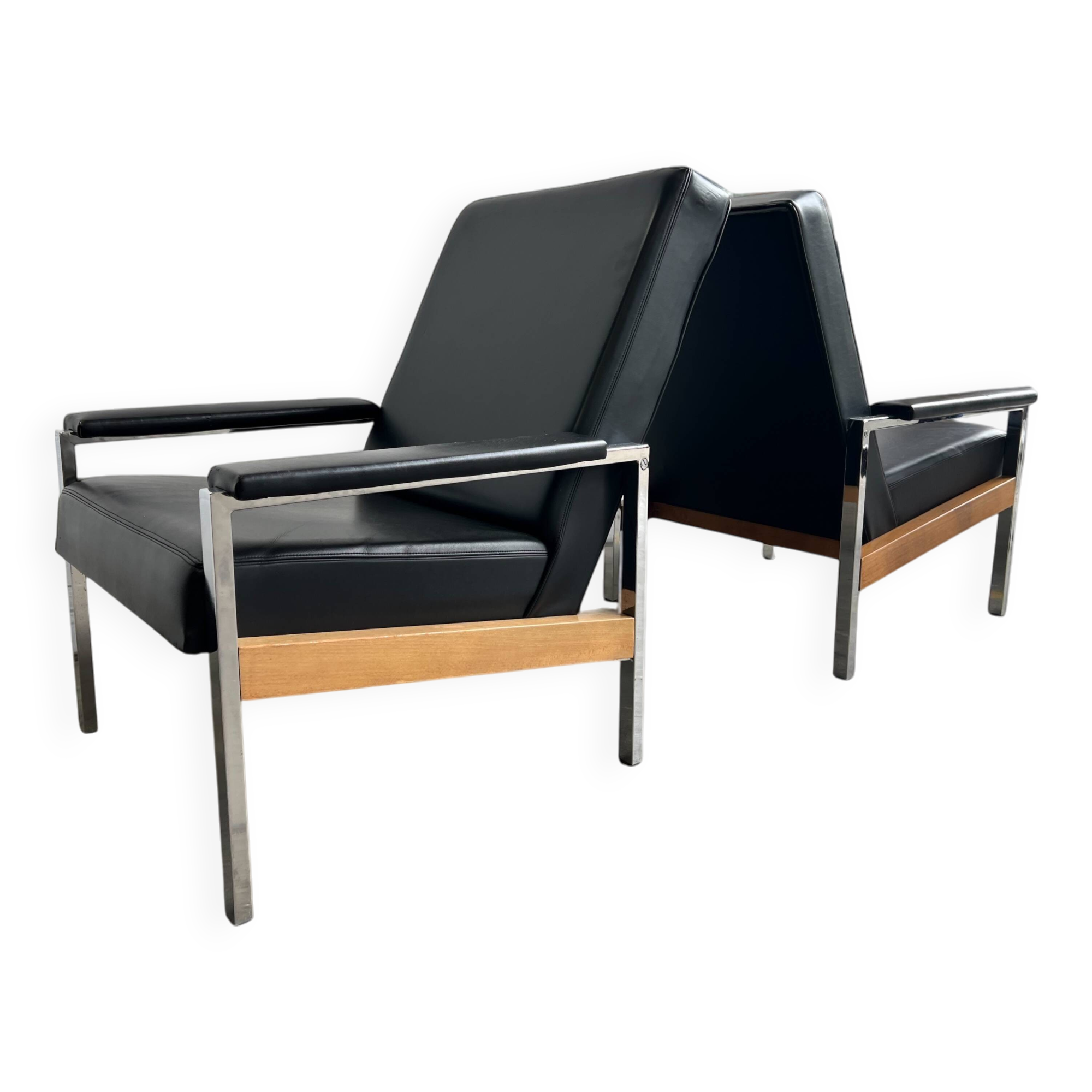Set of 2 vintage J Mertens armchairs