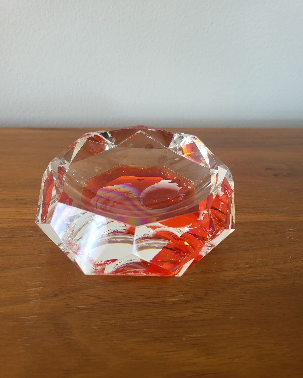 Crystal paperweight tray