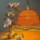 Vintage pendant light in natural materials
