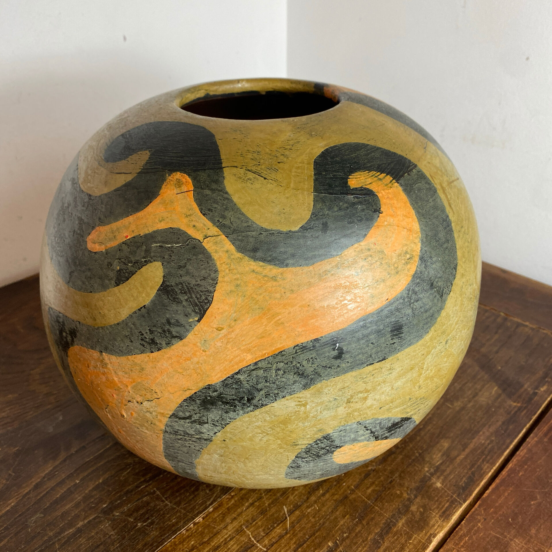 Large round terracotta vase