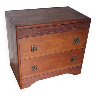 Art Deco chest of drawers - 2 drawers - Oak - 30/50
