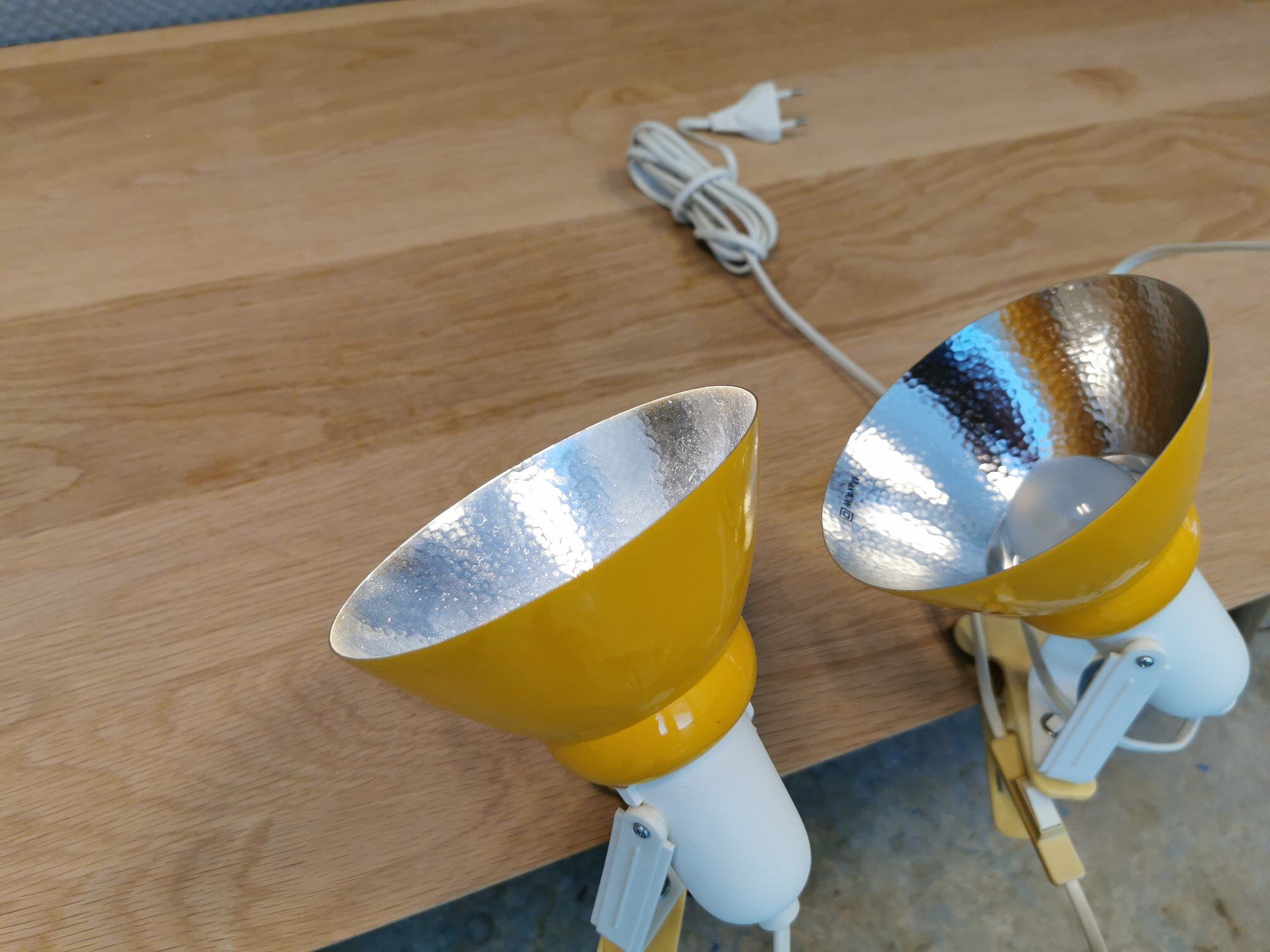 Two vintage Ikea, shelf/rack/clip lamps