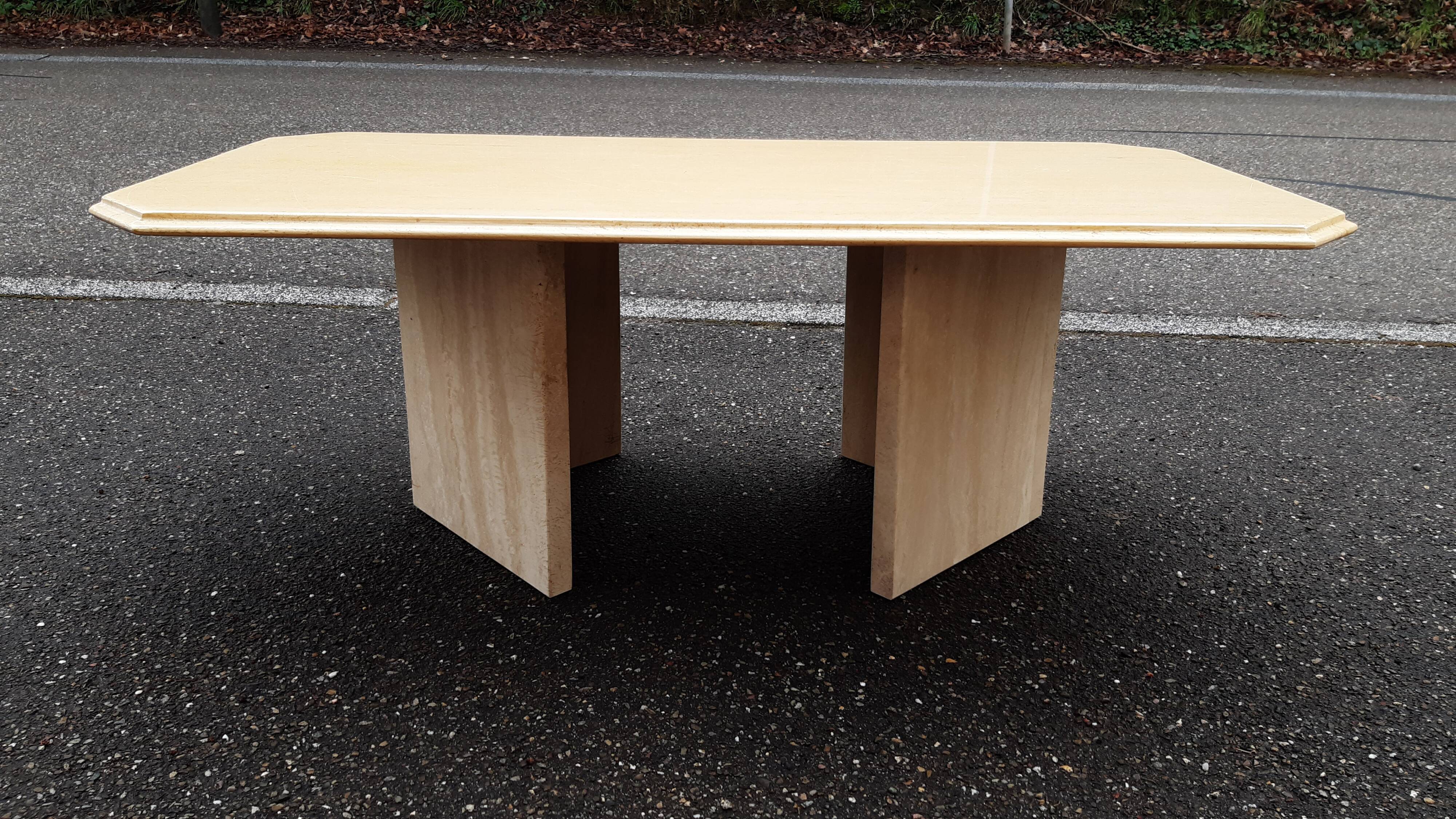 Travertine coffee table 80s