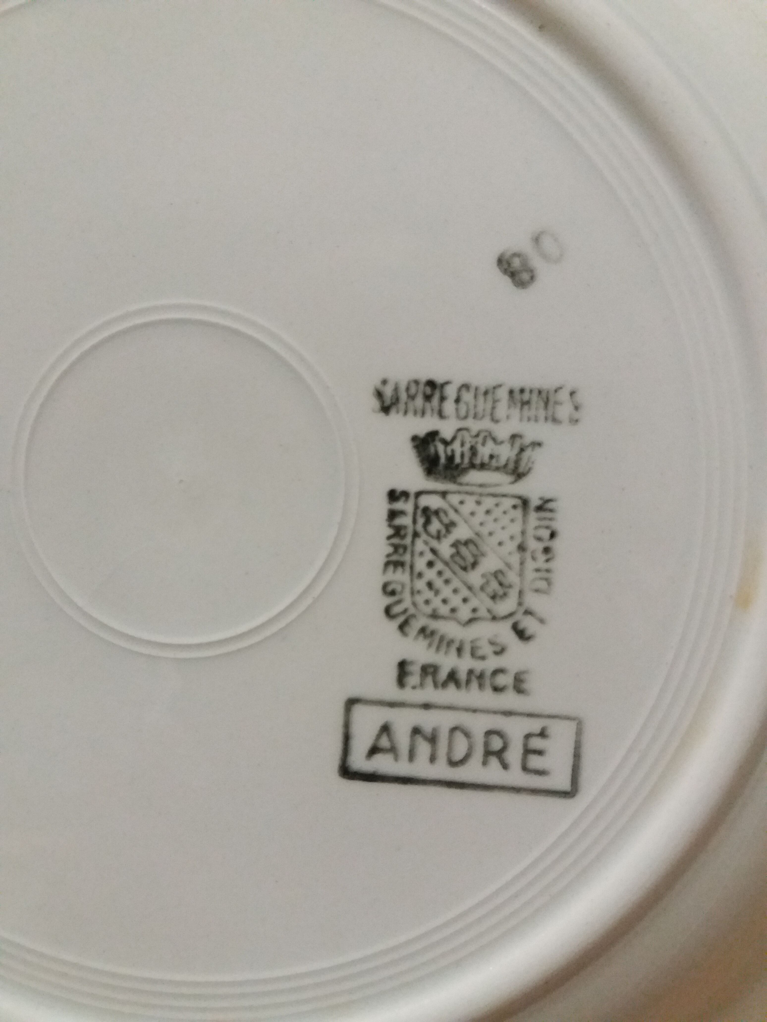 Set 6 Digoin hollow plates