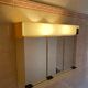 Allibert vintage toilet cabinet three mirror doors, two drawers, lamp