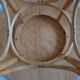 Round dining table vintage curved wooden foot