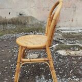 Set of 4 rattan chairs 1970
