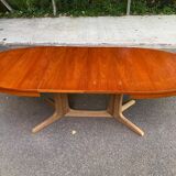Table scandinave ovale extensible Baumann teck 240cm 1980