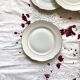Set of 6 antique dessert plates with gilding, Sologne porcelain