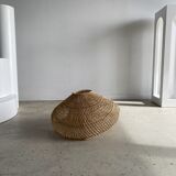 Small rattan lampshade in the shape of a braided hat