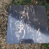 High stool in marbled black formica