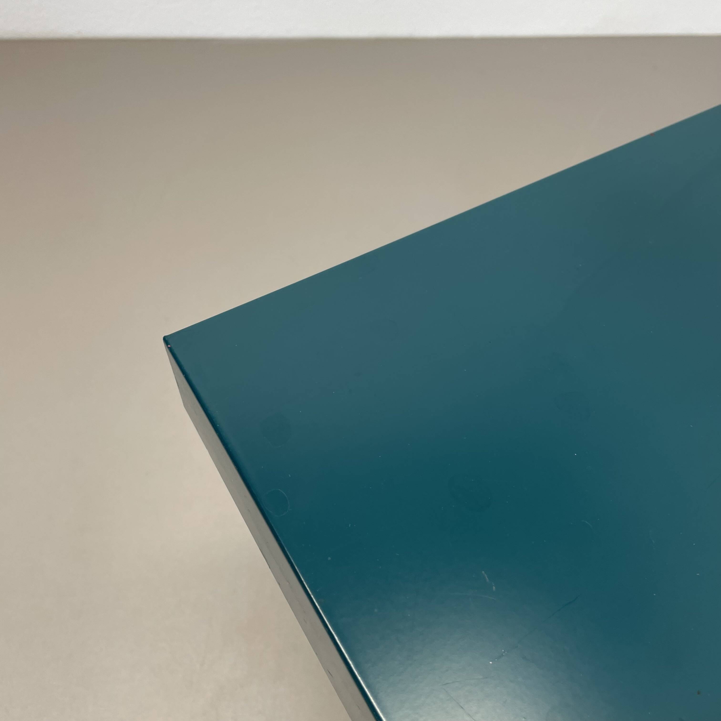 Modernist green Cubic Sputnik Table Light Kaiser Leuchten Lights, 1970s Ger