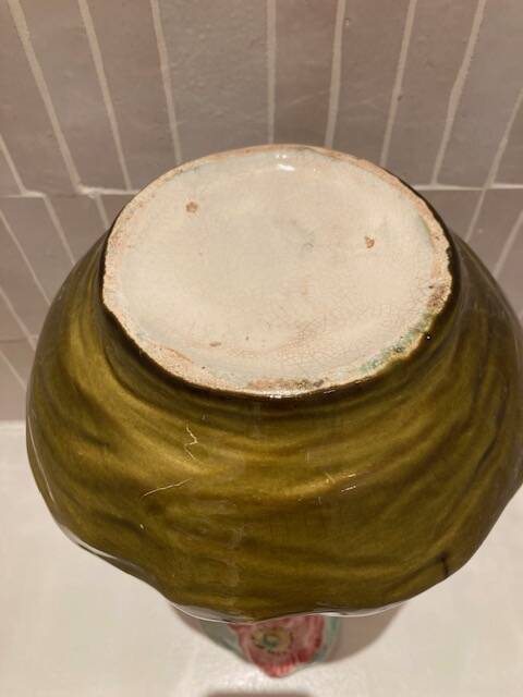 Large Art Nouveau barbotine vase