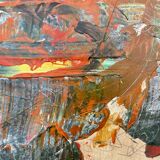 Modern Multicolored Painting, 2022, Acrylic on Wood, Framed