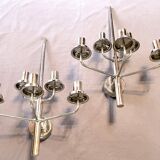 Pair of Hans-Agne Jakobsson chrome wall lights model V-169/5