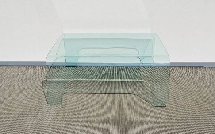 Table basse verre carrée. Vintage 90s