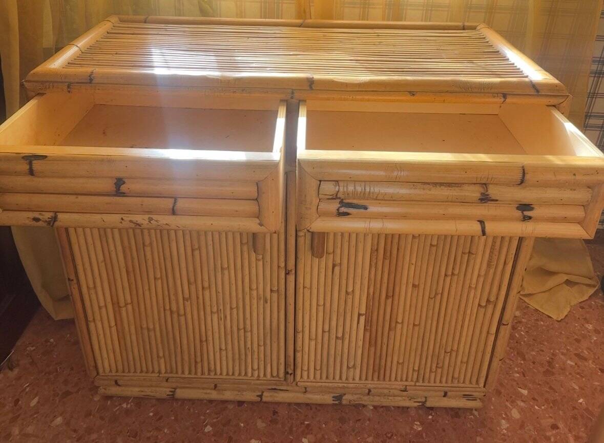 Shanghai model sideboard in bamboo by Vivai Del Sud, Italy, 1970s.