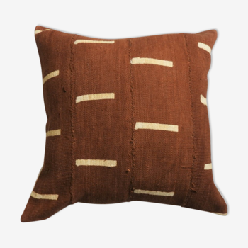 Housse de coussin bogolan terracota