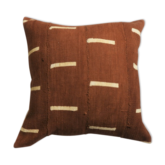 Housse de coussin bogolan terracota