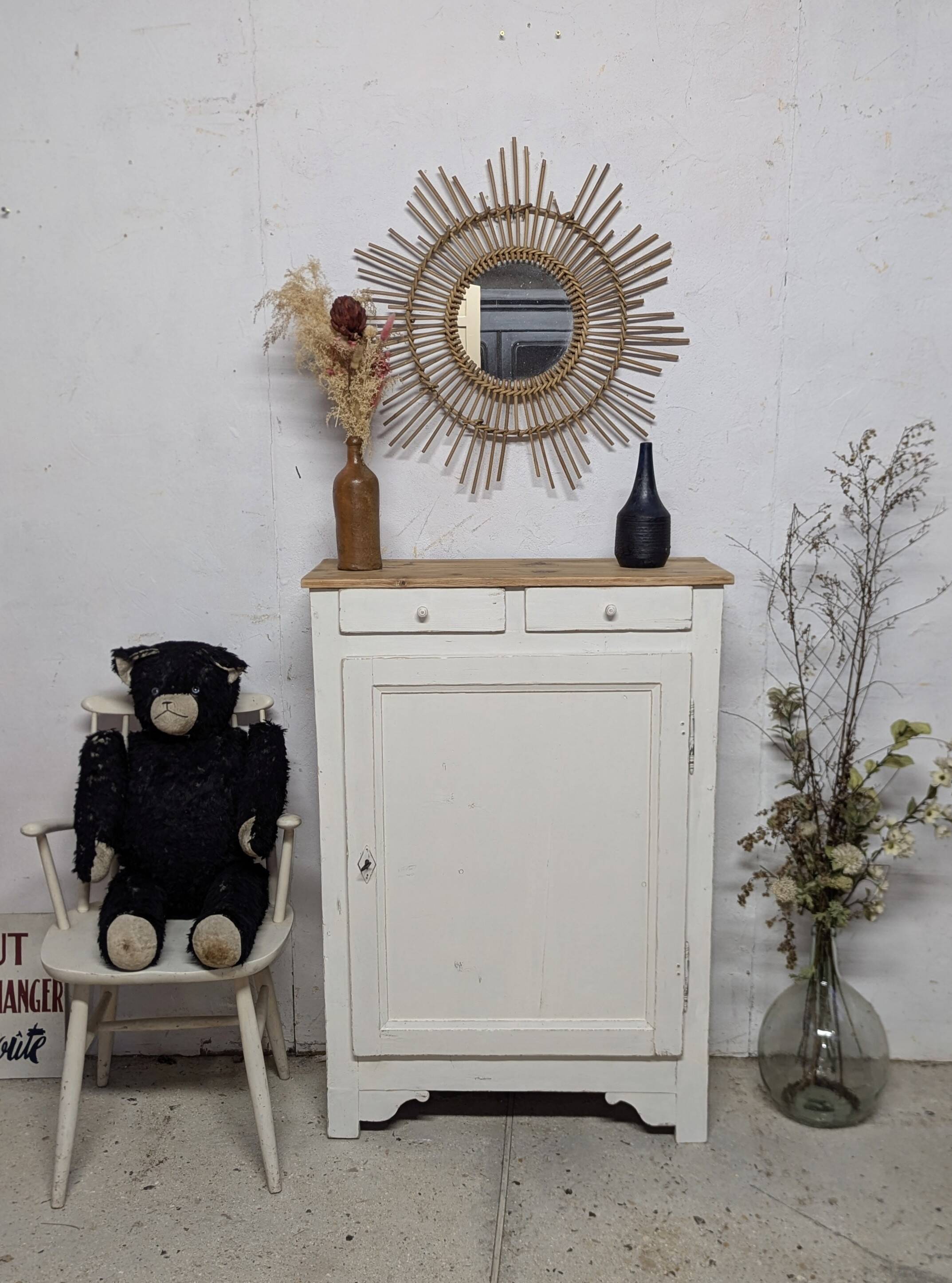 Old vintage Parisian pine patina buffet